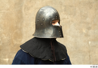 Photos Medieval Knight in cloth armor 3 Blue suit Helmet…